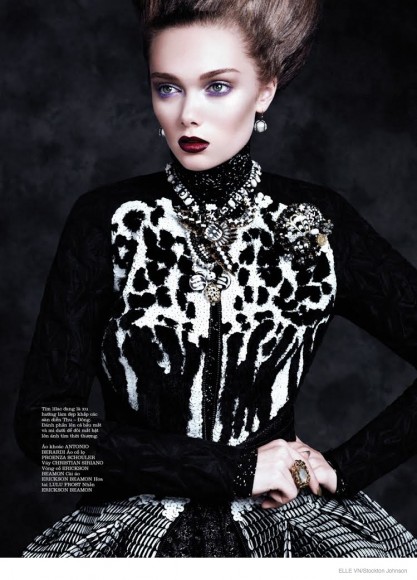 Puck Loomans is Like Royalty for Elle Vietnam by Stockton Johnson ...
