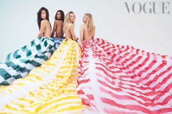 Victoria’s Secret Beauties Go Topless in Dolce & Gabbana Couture for Vogue UK