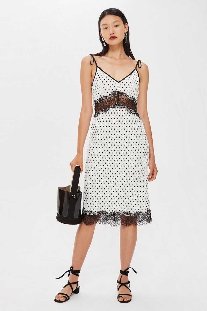 Topshop Spot Plisse Slip Dress $20 (previously $65)