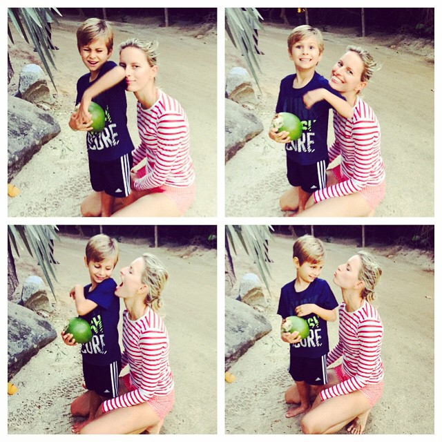 Karolina Kurkova takes adorable photos with her son
