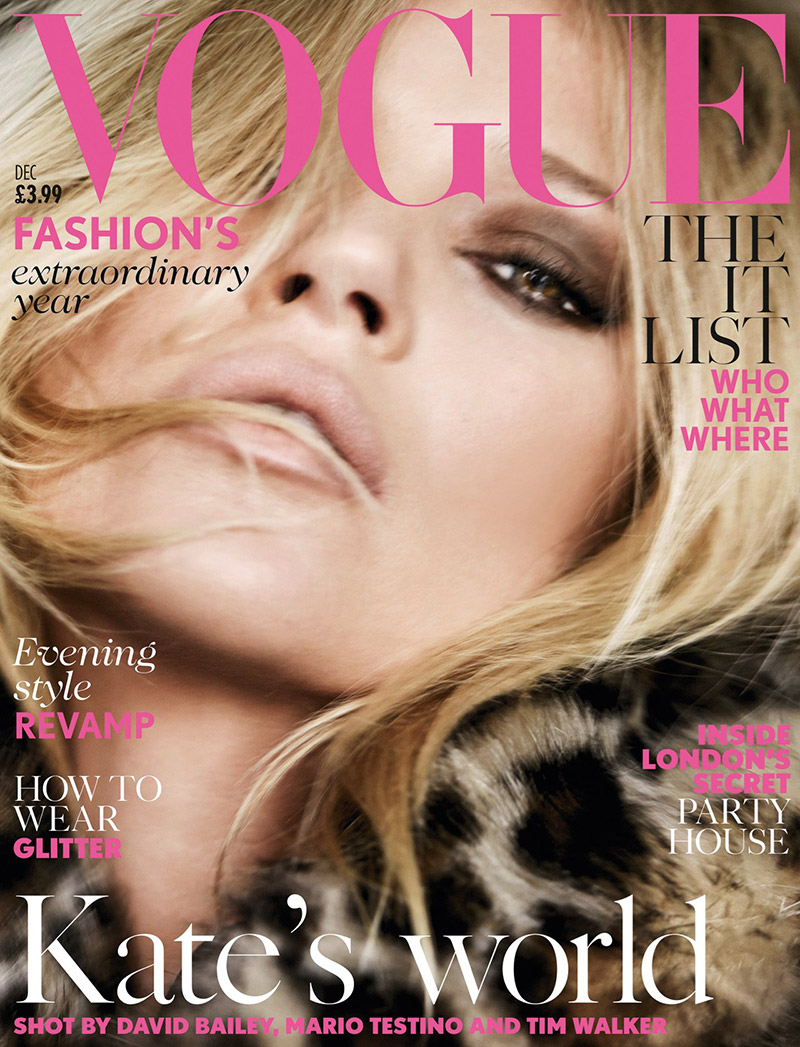 Kate Moss on Vogue UK December 2014 Cover