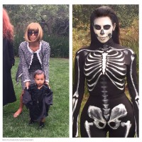 Kim Kardashian Dressed as Anna Wintour (and A Skeleton) for Halloween Kim Kardashian Dressed as Anna Wintour (and A Skeleton) for Halloween