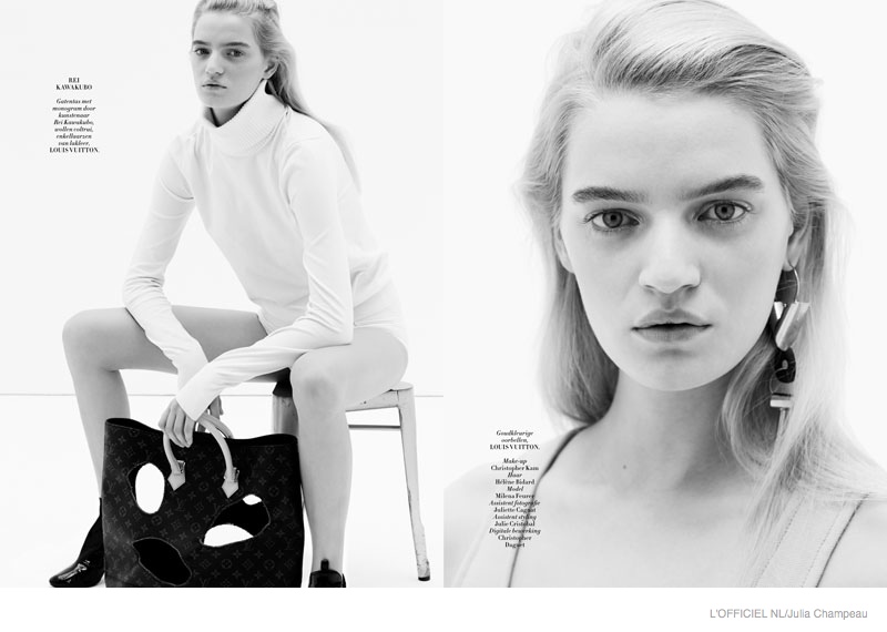 Milena Feurer Models Louis Vuitton Iconoclasts Bags for L’Officiel Netherlands