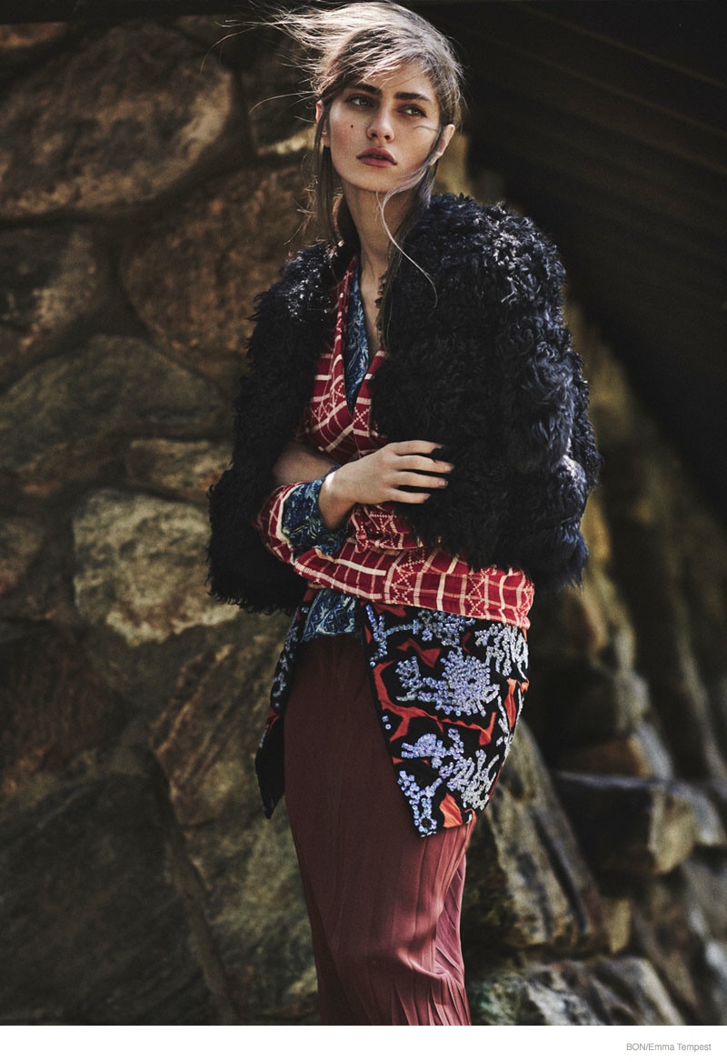 Marine Deleeuw Wears Outdoors Fashion for Bon by Emma Tempest Marine Deleeuw Wears Outdoors Fashion for Bon by Emma Tempest