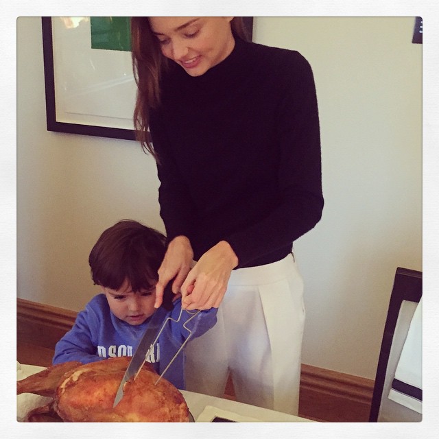 Miranda Kerr celebrates Thanksgiving with her son Flynn