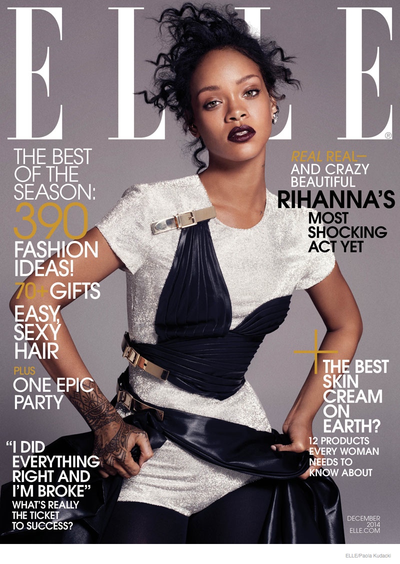 The December 2014 Issue of ELLE Features Rihanna on the cover and is available now on newsstands. Photo: Paola Kudacki