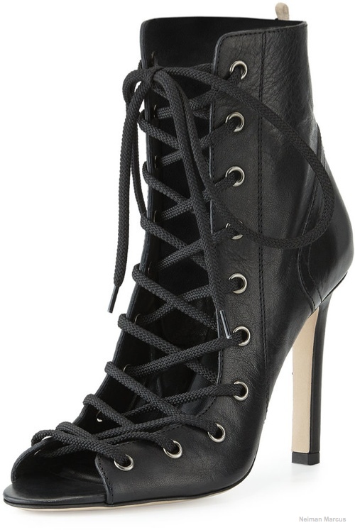 SJP by Sarah Jessica Parker Alison Leather Lace-Up Open-Toe Boot available at Neiman Marcus for $485.00
