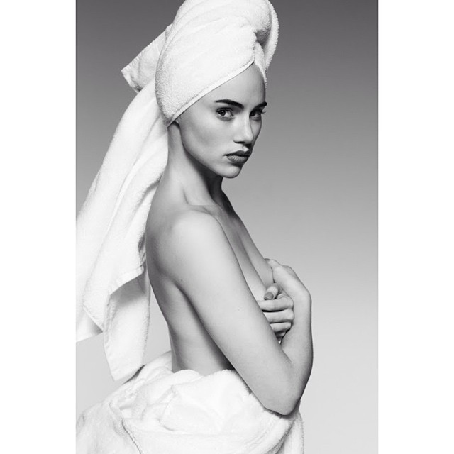 Suki Waterhouse Goes Topless for Mario Testino's "Towel Series"