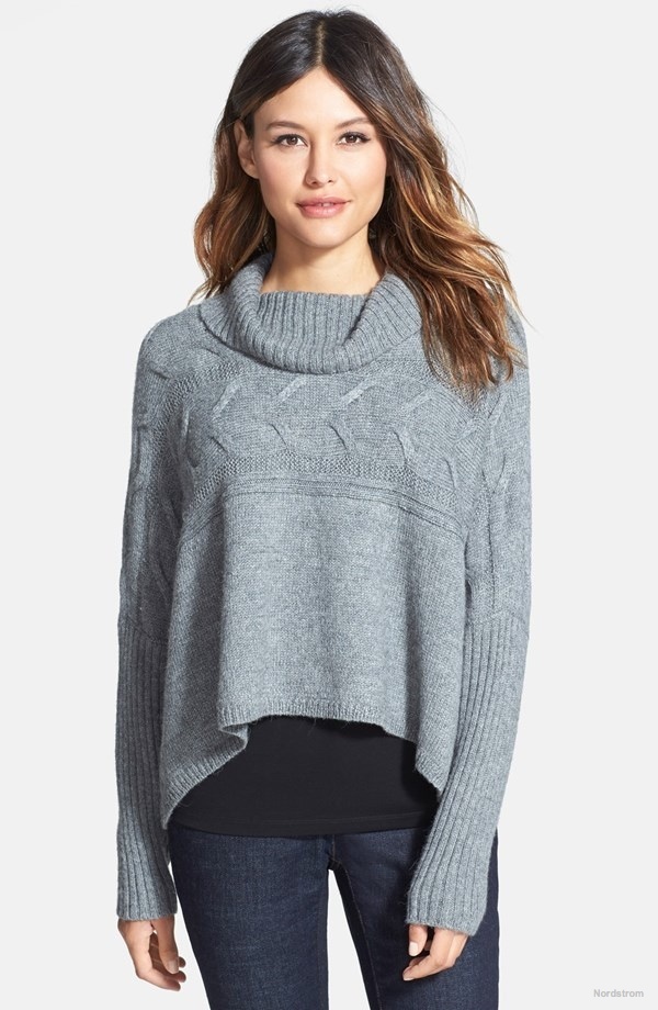 Eileen Fisher Turtleneck Alpaca & Silk Crop Poncho with available at Nordstrom for $198.98