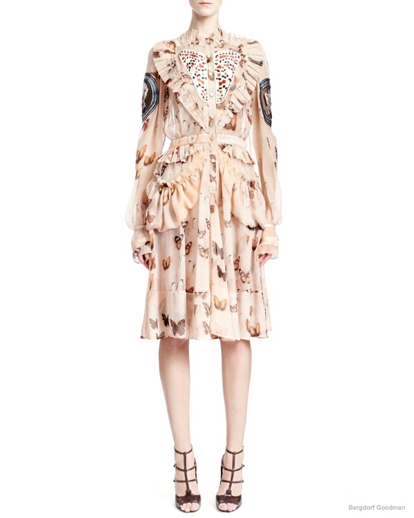 givenchy-long-sleeve-butterfly-print-silk-dress1