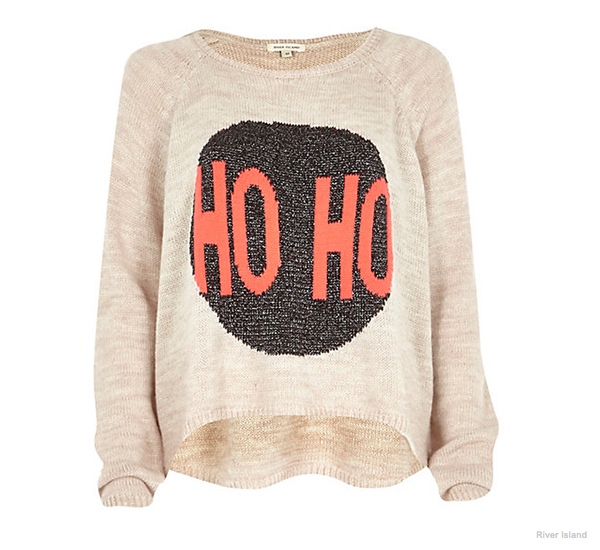 Ho Ho Christmas Sweater available at River Island for $70.00