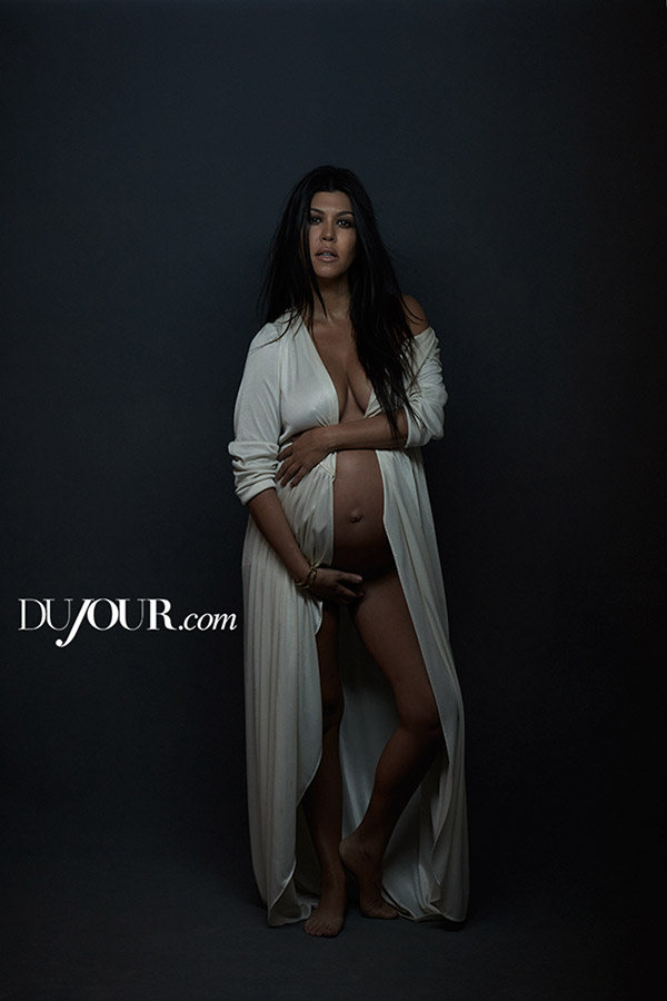 Pregnant Kourtney Kardashian Goes Naked for DuJour