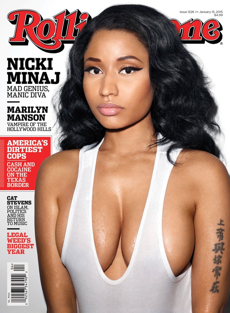 Nicki Minaj Shemale Porn - Nicki Minaj Wears Wet Tank Top on Rolling Stone Cover | Fashion Gone Rogue