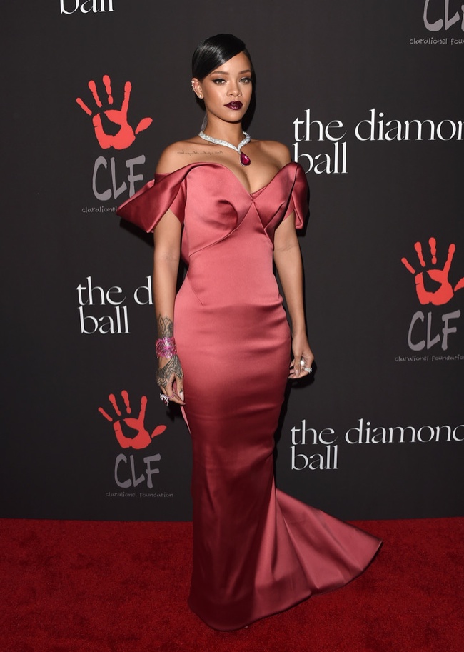 Rihanna Serves Up Glamour in Zac Posen Gown at First Annual Diamond Ball