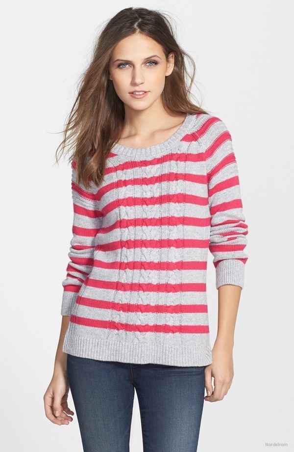 Splendid Cable Knit Stripe Sweater available at Nordstrom for $188.00