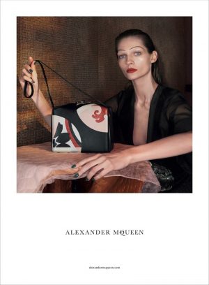 Karolin Wolter Wears Painted 'Brows for Alexander McQueen Spring 2015 Ads Karolin Wolter Wears Painted 'Brows for Alexander McQueen Spring 2015 Ads