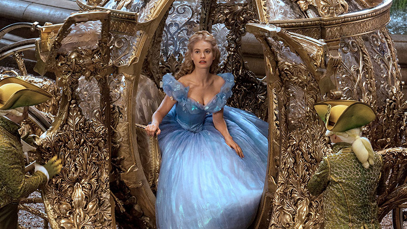 Lily James in a still from the 2015 live-action version of 'Cinderella'. Photo: Disney. 