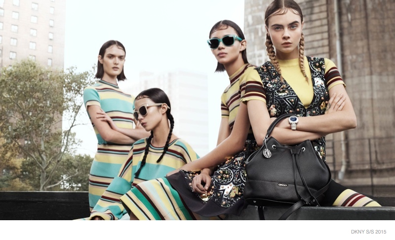 Cara Delevingne Leads DKNY’s Spring 2015 Campaign with Braids & Stripes