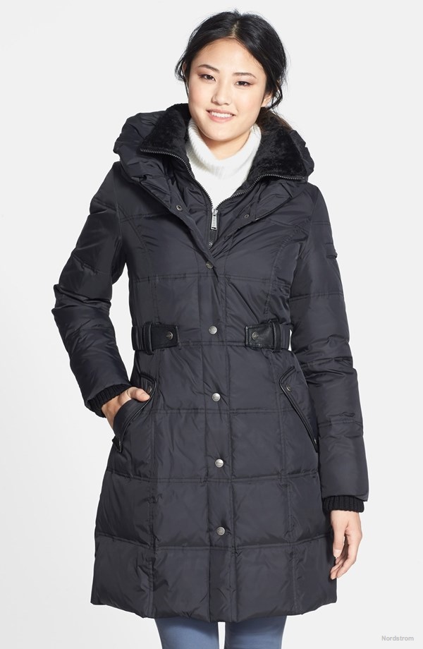 DKNY ‘Faith’ Front Insert Pillow Collar Quilted Coat available for $149.98