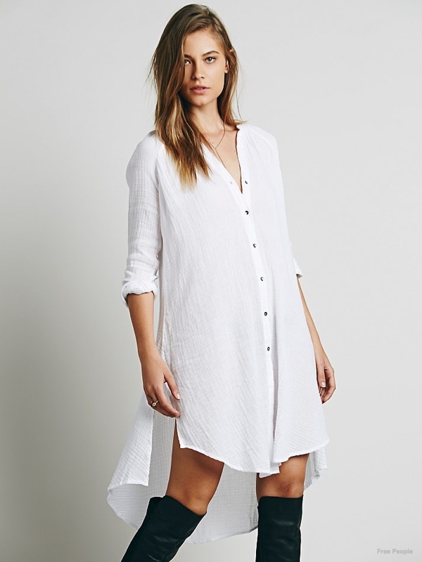 Free People Washed Buttondown Tunic in White available for $128.00