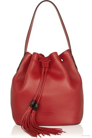 Shop Leather Bucket Bags with Drawstrings