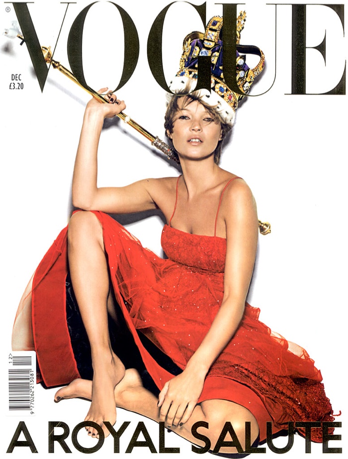 Kate Moss on Vogue UK December 2001 Cover