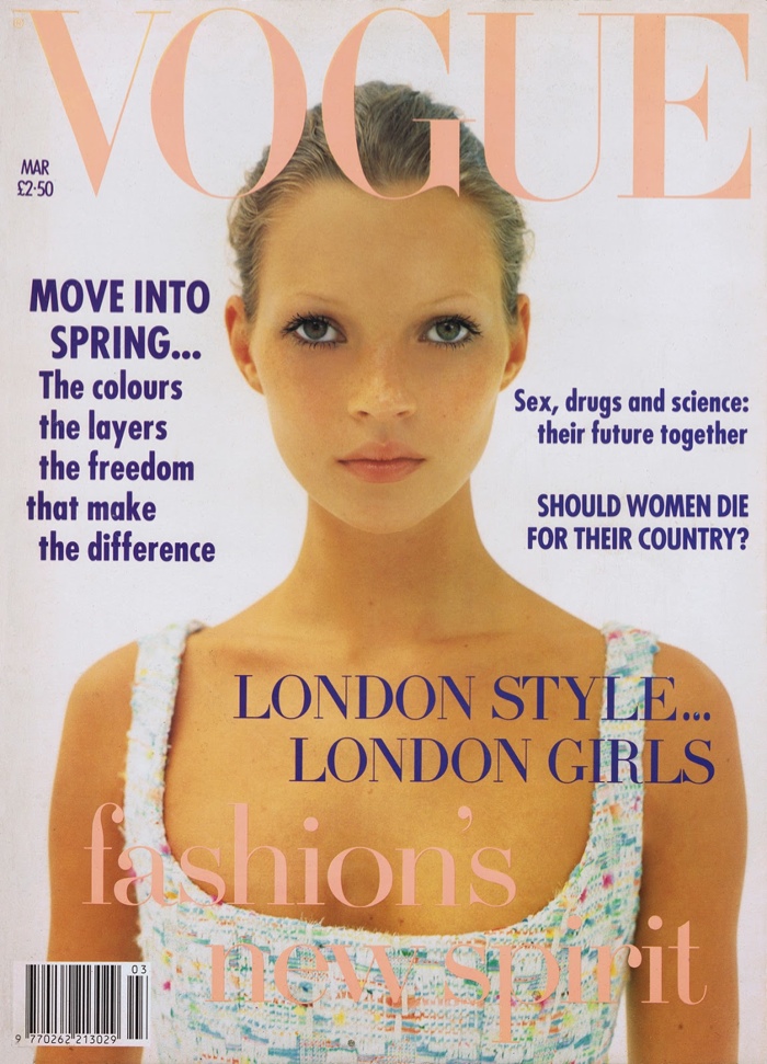 Kate Moss for Vogue UK March 1993 Cover by Corrine Day