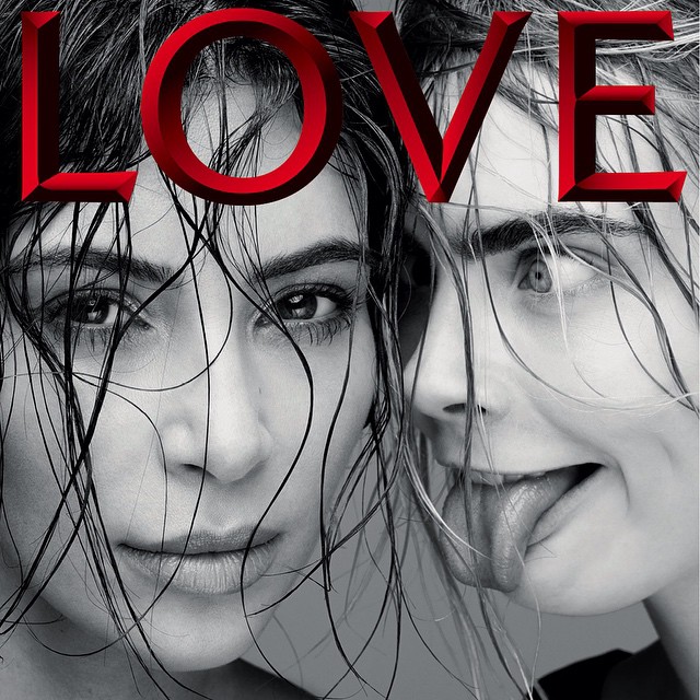 Cara Delevingne Gets Goofy with Kim Kardashian on LOVE Cover