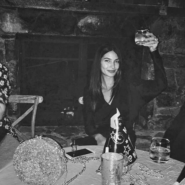 Lily Aldridge says cheers to the New Year