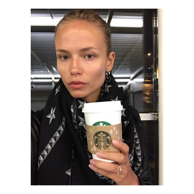 Natasha Poly shows her Starbucks drink