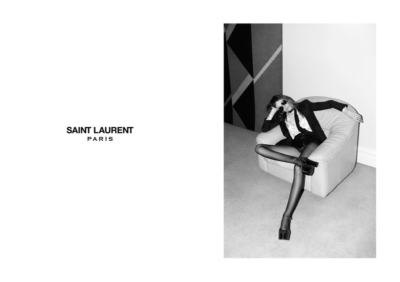 Another image from Saint Laurent's spring 2015 campaign featuring model Kiki Willems