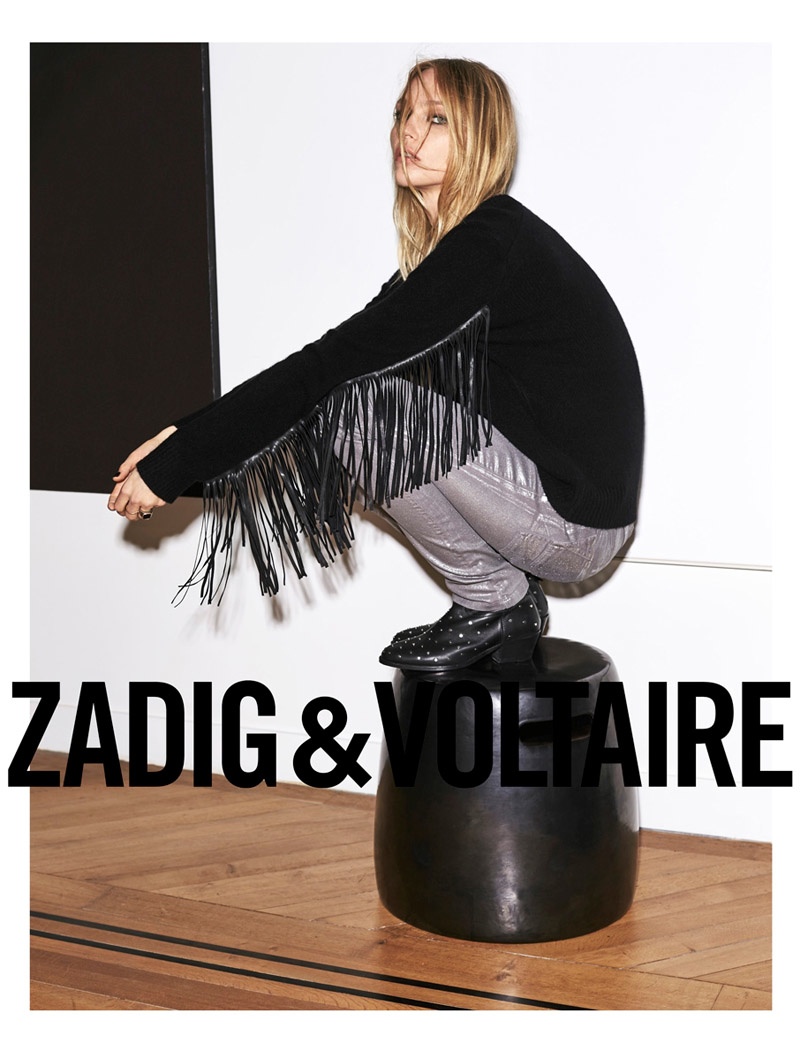 Sasha Pivovarova is Rock Glam in Zadig & Voltaire Spring ’15 Ads ...