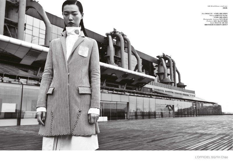 Tian Yi Models Modern Looks for L’Officiel Singapore – Fashion Gone Rogue