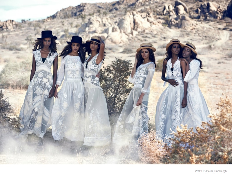 Malaika Firth, Imaan Hammam Pose for Peter Lindbergh in Ethereal Vogue Shoot