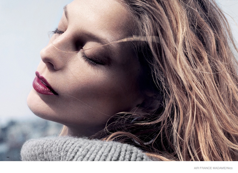 Daria Werbowy Stuns in Winter Makeup Looks for Air France Madame