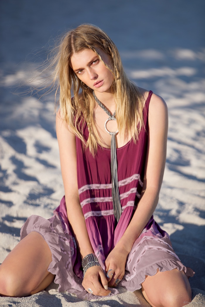 Sigrid Agren poses for Free People's "Wash Ashore" shoot. 