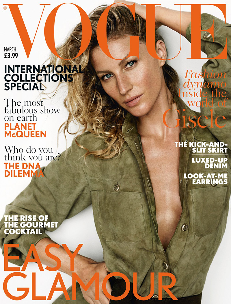 Gisele Bundchen Wears Chanel Army Green on Vogue UK Cover