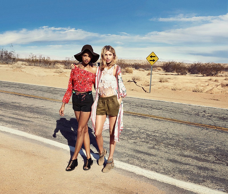 Aya Jones + Stella Maxwell for the H&M Loves Coachella 2015 Lookbook