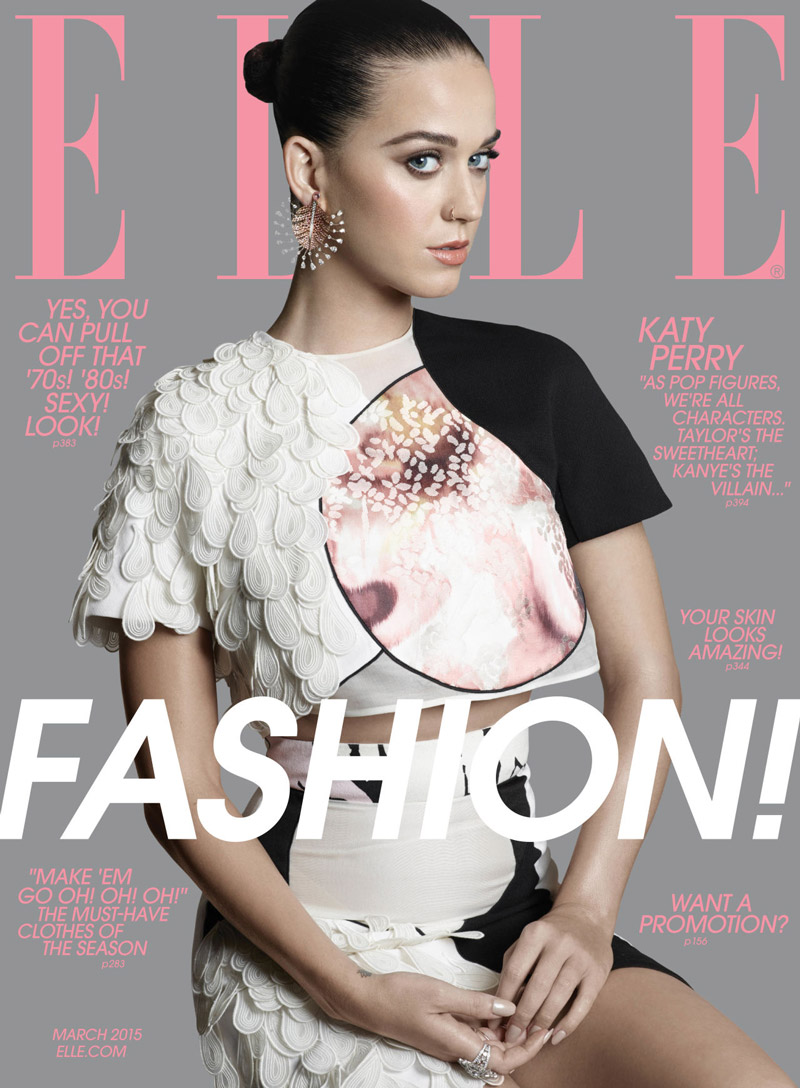 The March 2015 issue of ELLE US features Katy Perry on its cover.