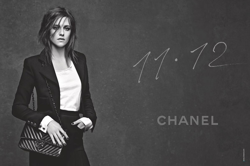 Kristen Stewart shows off her trademark disheveled tresses in the 11.12 Chanel handbag ad campaign. 