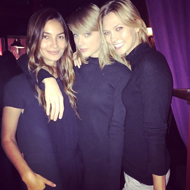 Lily Aldridge, Taylor Swift and Karlie Kloss at event