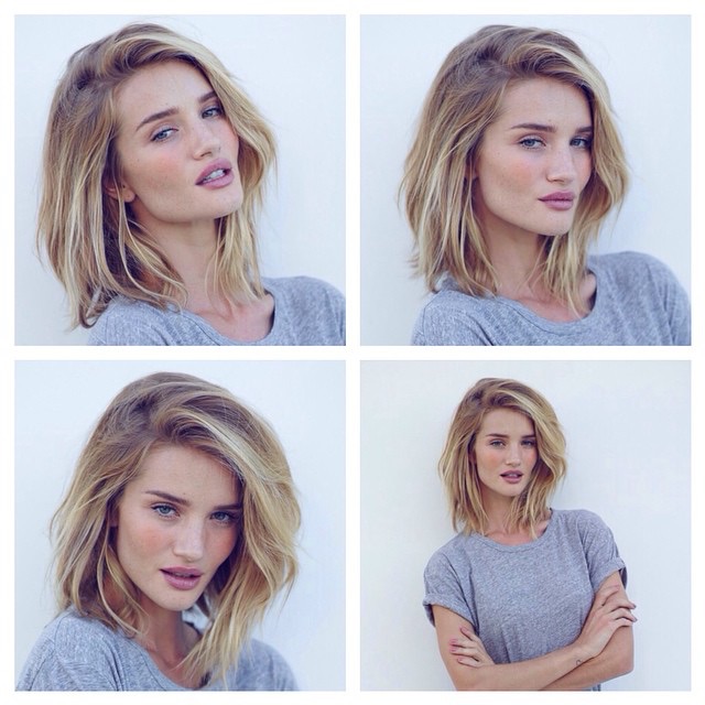 Rosie Huntington-Whiteley debuts an even shorter hairdo in February 2015. 