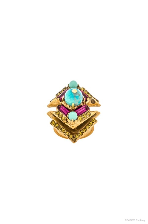 Elizabeth Cole 'Sarine' Ring in Fuchsia & Lime available for $143.00