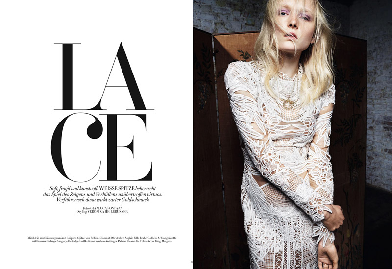Maja Salamon Models Sexy Lace for Bazaar Germany by Gianluca Fontana Maja Salamon Models Sexy Lace for Bazaar Germany by Gianluca Fontana