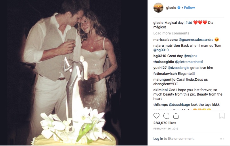 FLASHBACK: Gisele Bundchen looks in love while wearing her wedding dress in 2009. The supermodel gave the first and only look at her wedding look with Tom Brady on Instagram. Photo: Instagram/gisele