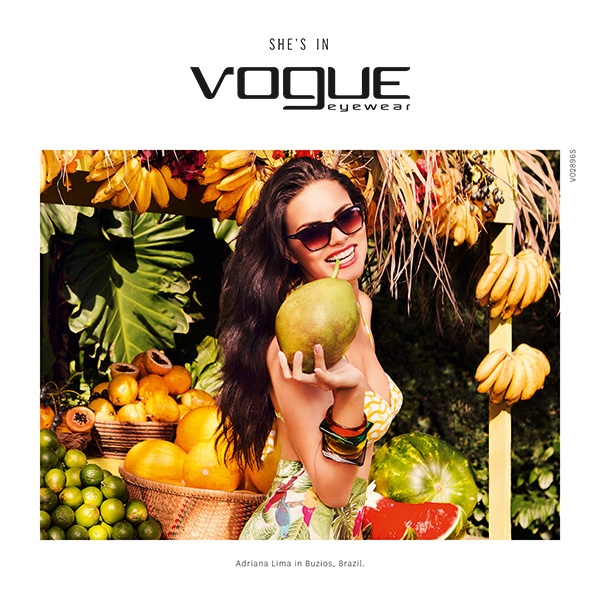 Adriana Lima stars in the spring-summer 2015 campaign from Vogue Eyewear. 