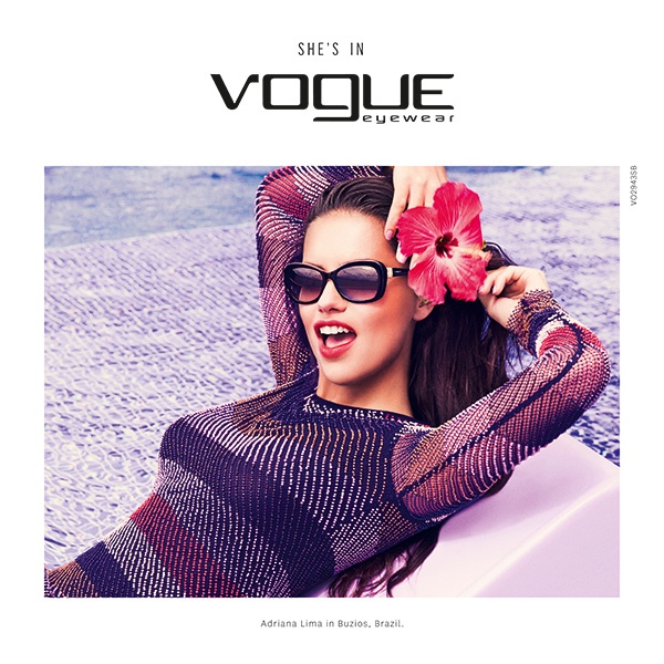 Wearing red lipstick, a flower in her hair and cool shades--Adriana is in Vogue. Vogue Eyewear, that is! 