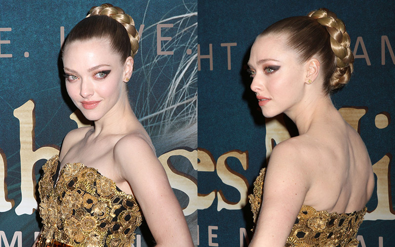 Amanda Seyfried wears a braided updo. Photo: Shutterstock.com