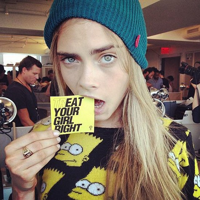 For reference, here is Cara Delevingne on Instagram earlier this month. 