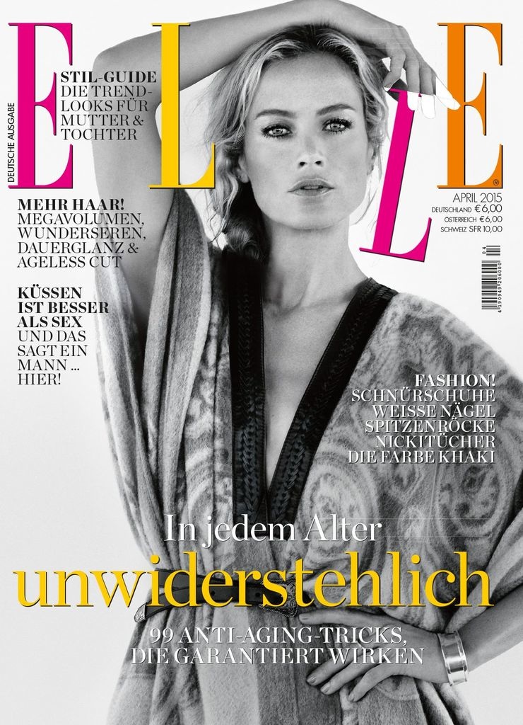 Carolyn Murphy graces Elle Germany April 2015 cover by Yelena Yemchuk